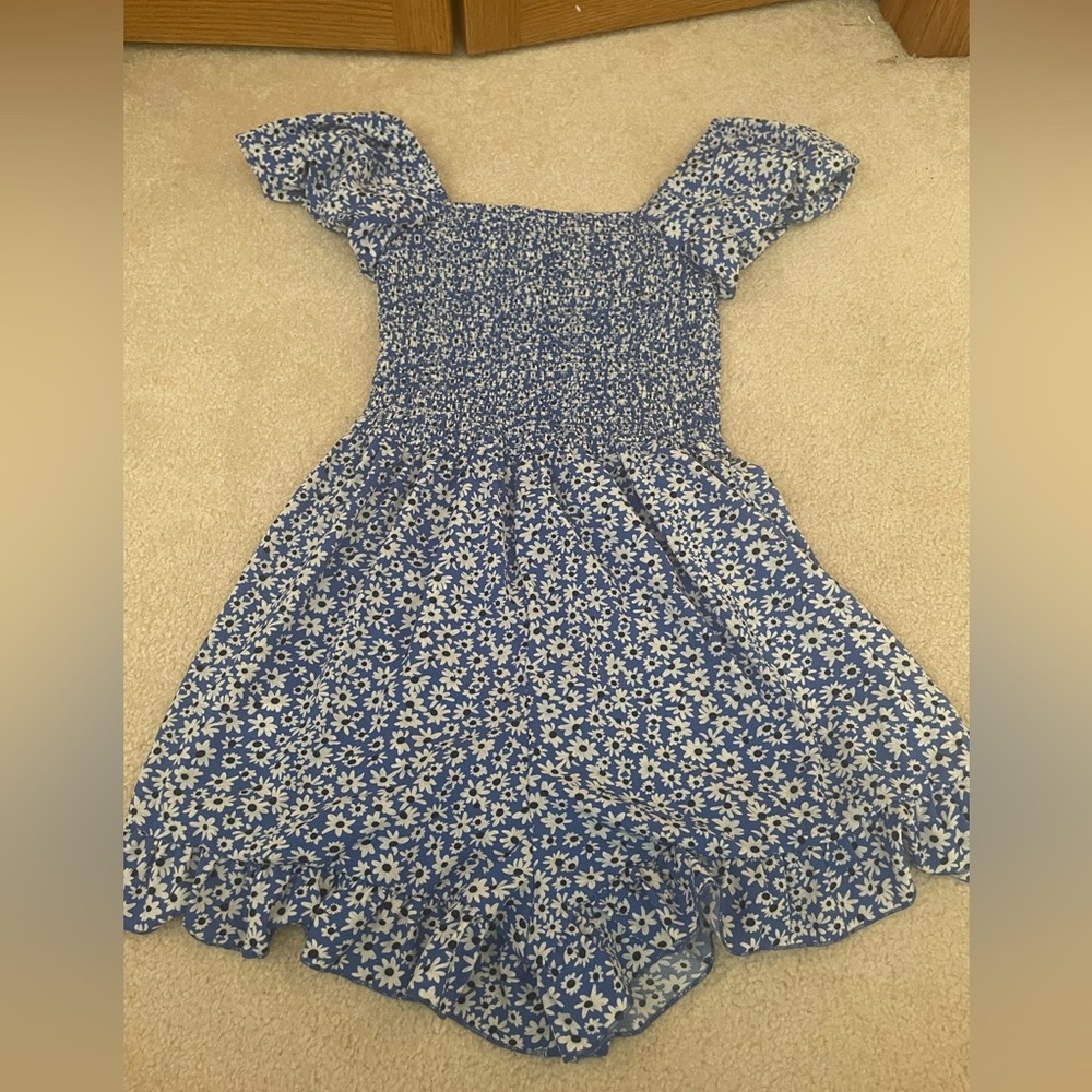 Floral Blue Girls Romper